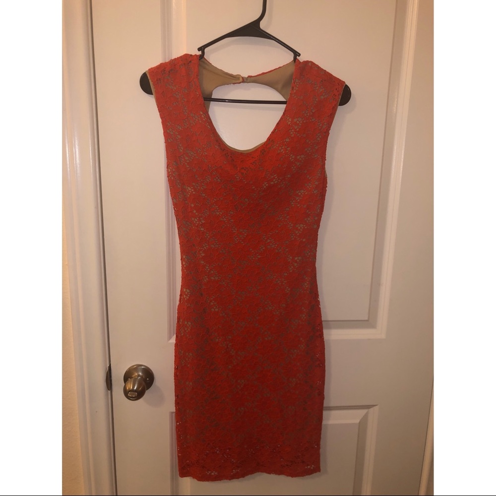 Red Crochet Dress